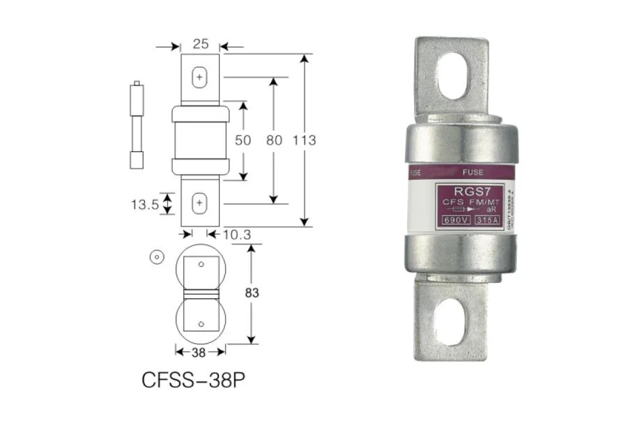 AC240V DC150V Bolt Connected Fast Speed Fuses with 5A 50A 100A 160A 200A 300A 400A 500A 600A 700A 800A 900A