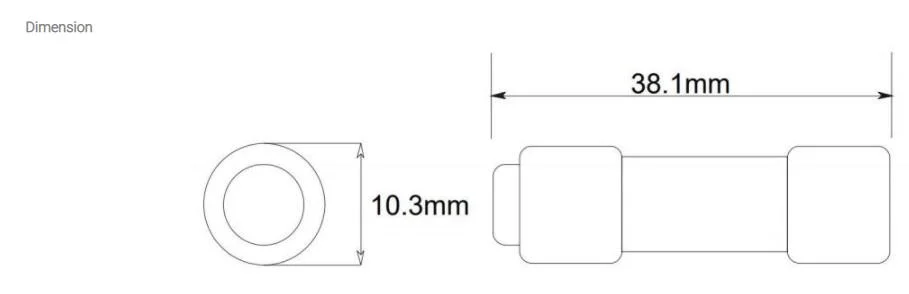 Cylindrical Class Cc Fuse 600VAC 300VDC 10X38mm 1-30A 200ka