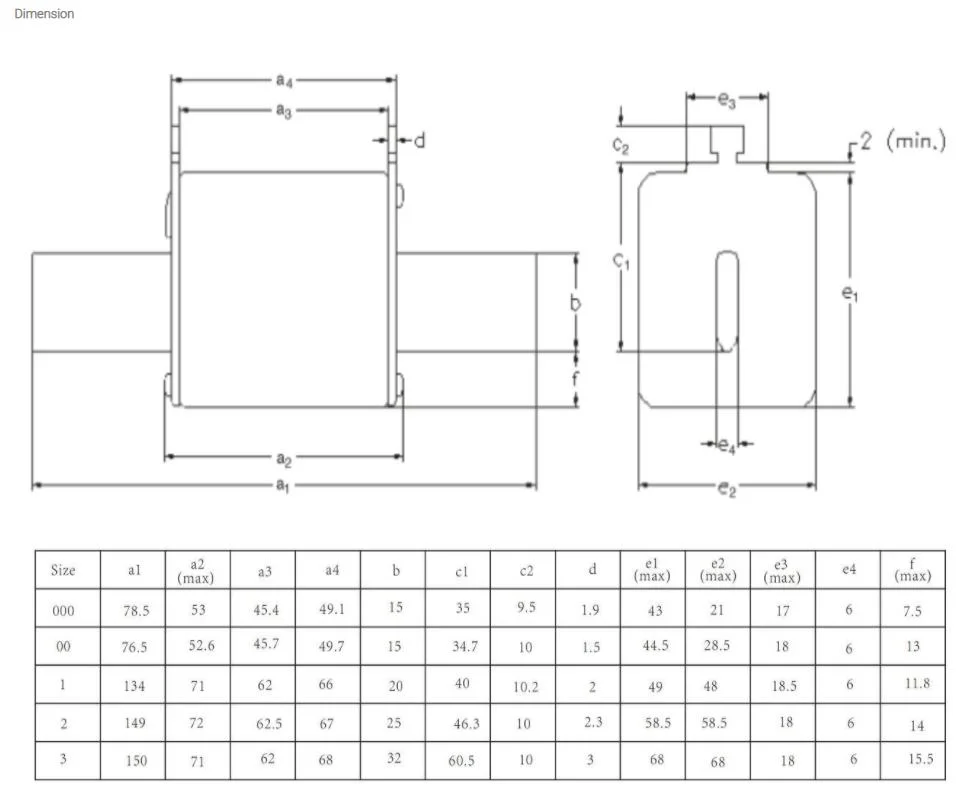 High Speed Blade Square Body Fuse Link Electric 630A