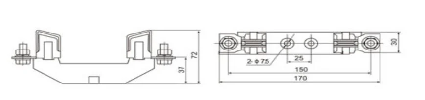 Fuse Base Nh1 Nt R16 Series 600V 400A Square Pipe Knife-Shape Contact Fuse Base and Holder Fuse